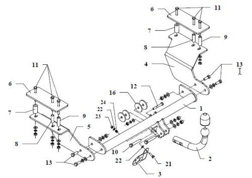 Auto sakabes āķis  KIA RIO